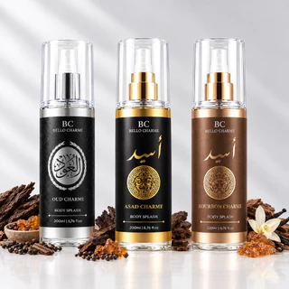 Kit Body Splash Árabe Oud, Asad e Bourbon 200ml