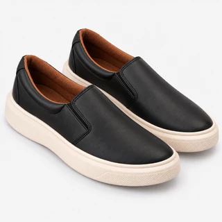 Tênis Sapatenis Slip On Dia Dia Casual Iate Couro Sintético Confortável Calce Fácil Off