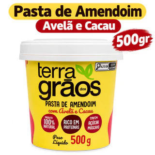 Pasta de Amendoim Avelã com Cacau 500g- Terra dos Grãos