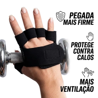 Luva Academia Meia Luva Neoprene Antiderrapante Unissex – Protege Calos e Melhora Pegada nos treinos meia luva