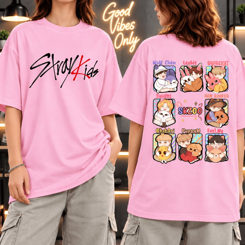 Camiseta Basica Algodao Stray Kids Szoo Chibli Cute Blusa Kpop Unissex ...