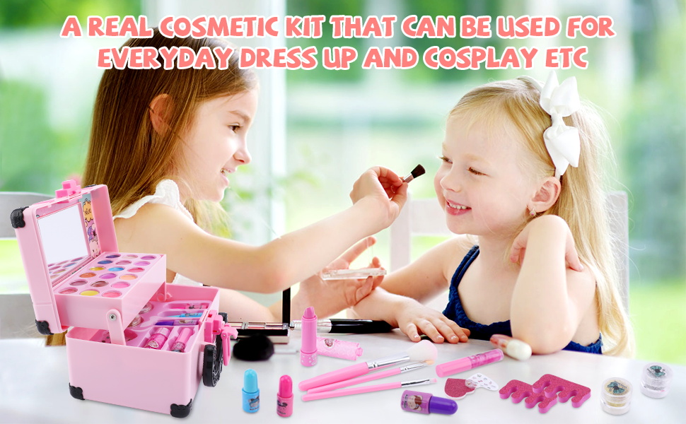 Kit de maquiagem para crianças para meninas jogando maquiagem conjunto de  brinquedo para 4 5 6 7 8 9 10 anos de idade meninas fingir vestir-se  conjunto de beleza - AliExpress