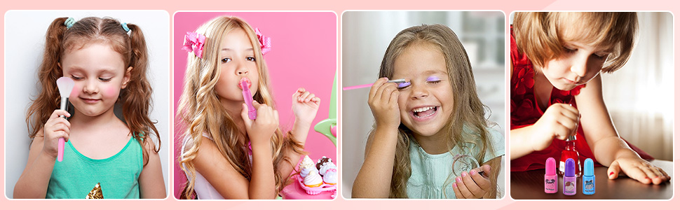 Mimigo Maquiagem Crianças Cosméticos Brinquedos Kit de Maquiagem Para  Kidstoy Beauty Set Presente de Aniversário para 3 4 5 Meninas de 6 anos de  idade se encaixam jogo de jogo, princesa vestir-se