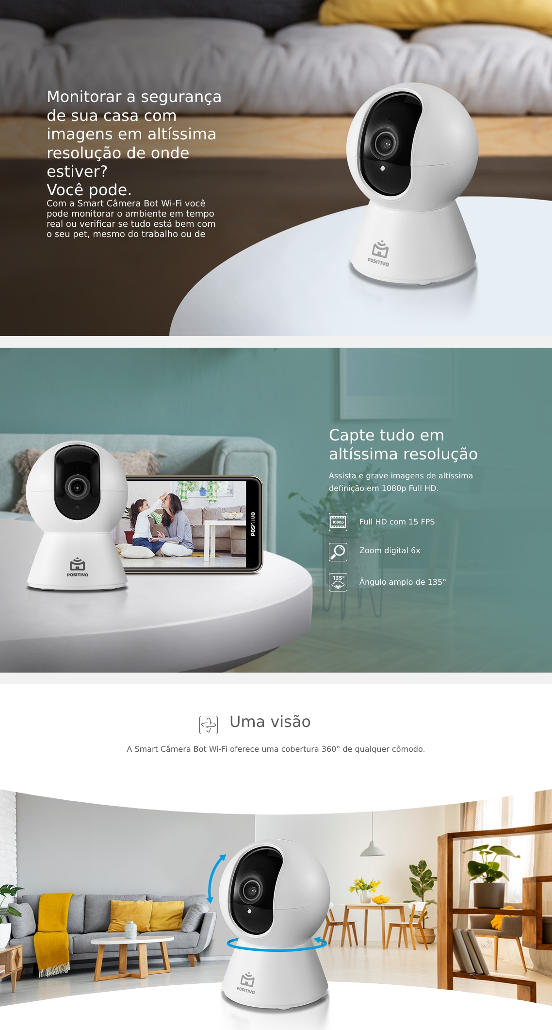 Smart Câmera 360° Bot Wi-Fi 2ª Geração | Shopee Brasil