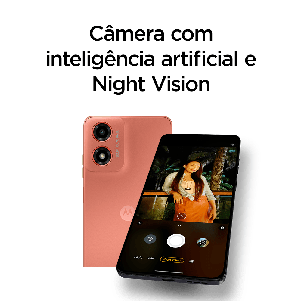 Smartphone Motorola Moto G04S 4G Coral 128GB, Tela 6,6