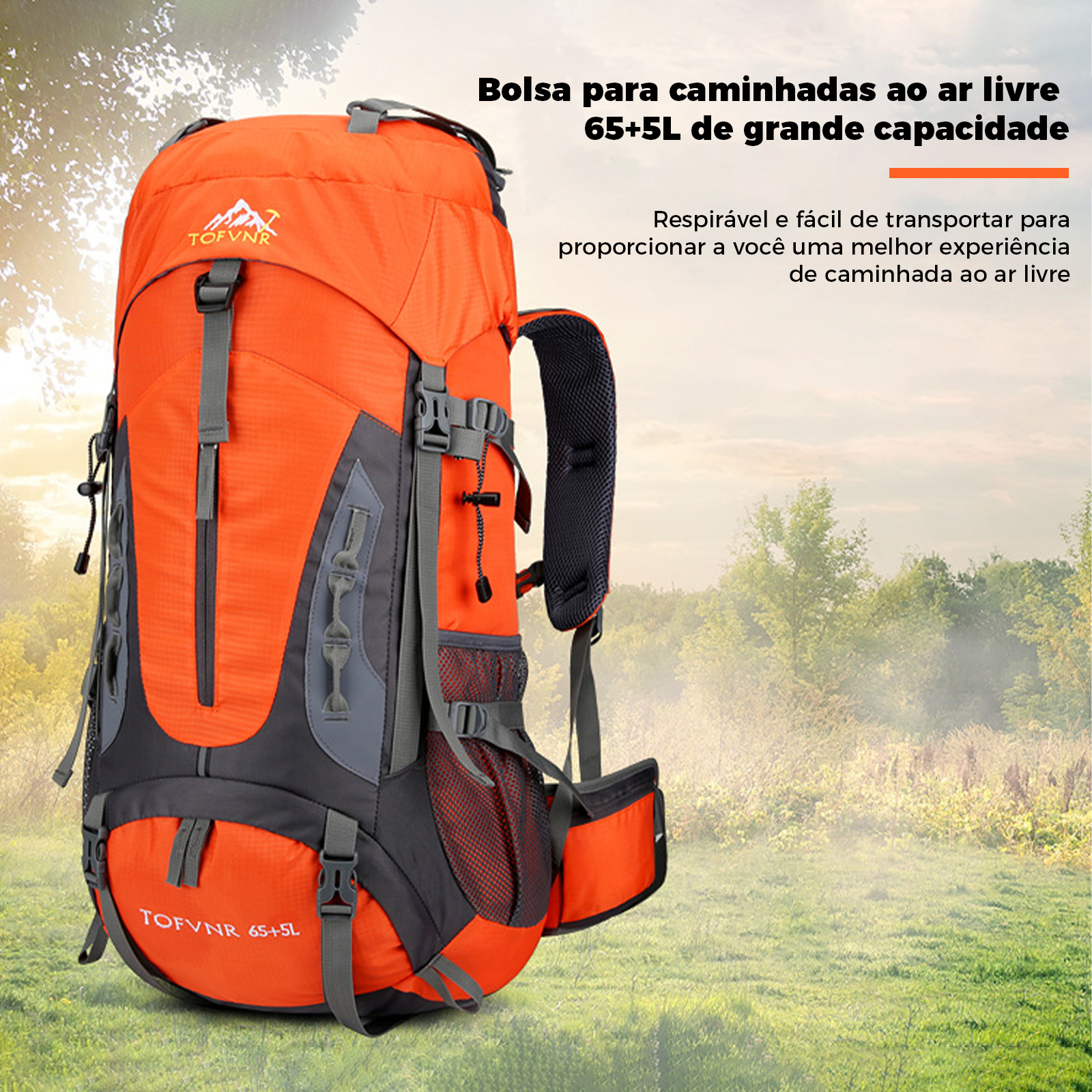Mochila impermeável para caminhadas ao ar livre 70Litros Viagem Camping ...