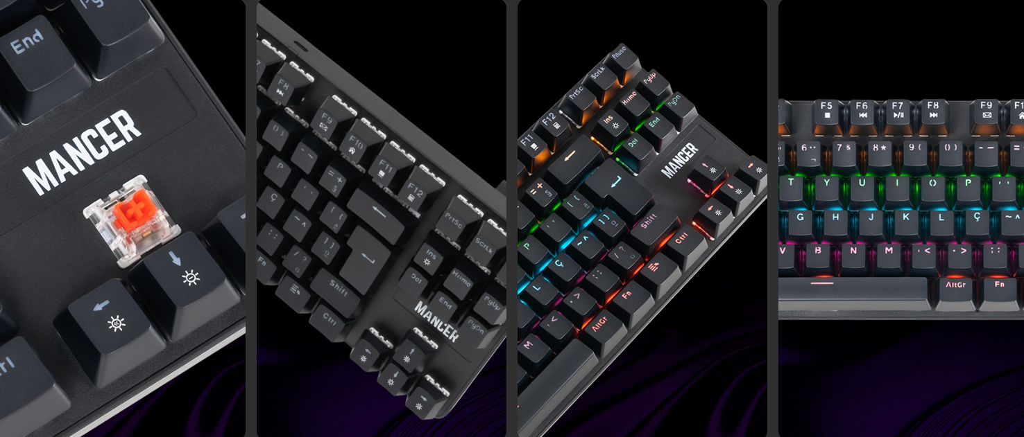 Teclado Mecanico Mancer Shade MK3, Rainbow, Switch Huano Vermelho ...