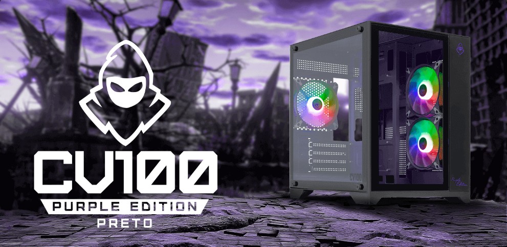 Gabinete Gamer Aquário Mancer CV100 Purple Edition,Mid-Tower,Lat/Vidro ...