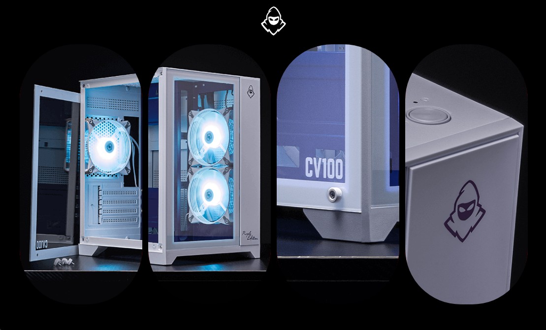 Gabinete Gamer Mancer CV100 Purple Edition, Mid-Tower, Com 3 Fans ...