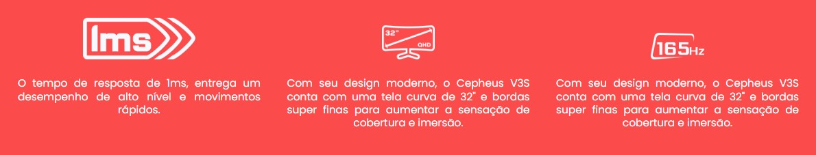 Monitor Gamer Pichau Cepheus V3S, 32 Pol, VA, Curvo, 2K 1ms 165Hz ...
