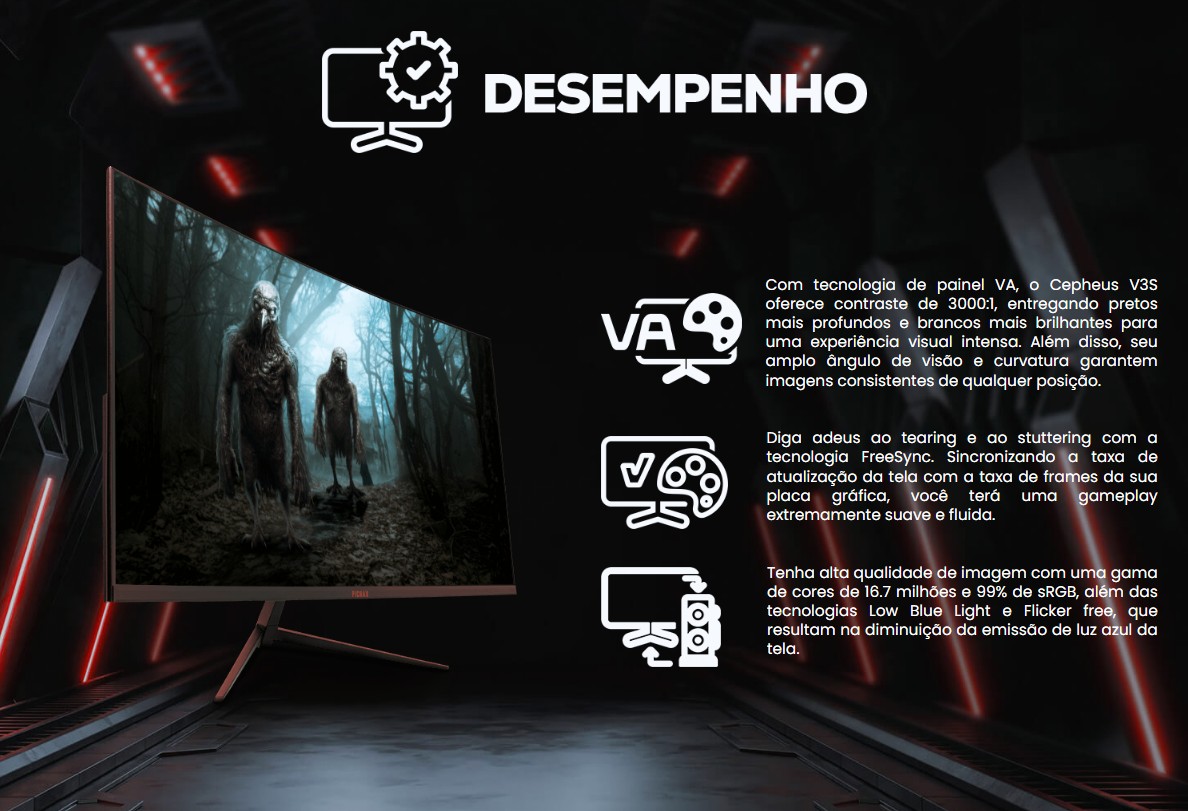Monitor Gamer Pichau Cepheus V3S, 32 Pol, VA, Curvo, 2K 1ms 165Hz ...
