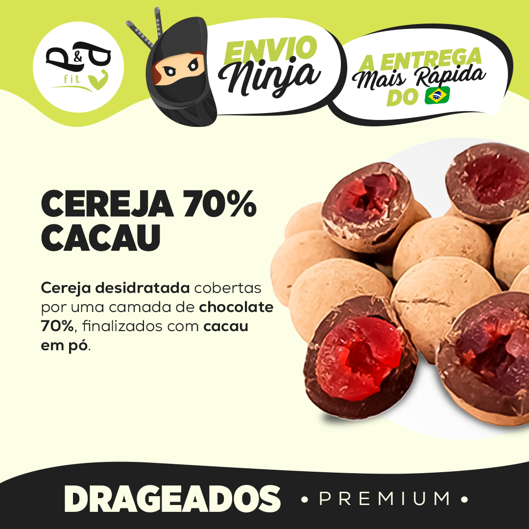 Choconuts P&P Cereja Chocolate 70% Drageado | Shopee Brasil