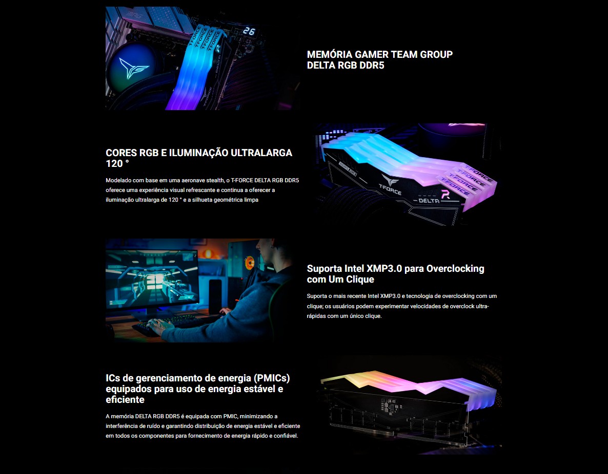 Memoria Team Group T-Force Delta RGB DDR5, 32GB (2x16GB), 6000MHz