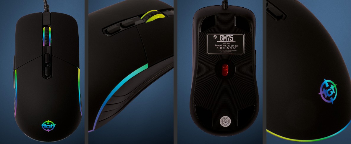 Mouse Gamer TGT GM75, Rainbow, 3600DPI, 6 Botoes, Preto, TGT-GM75-BL01 ...