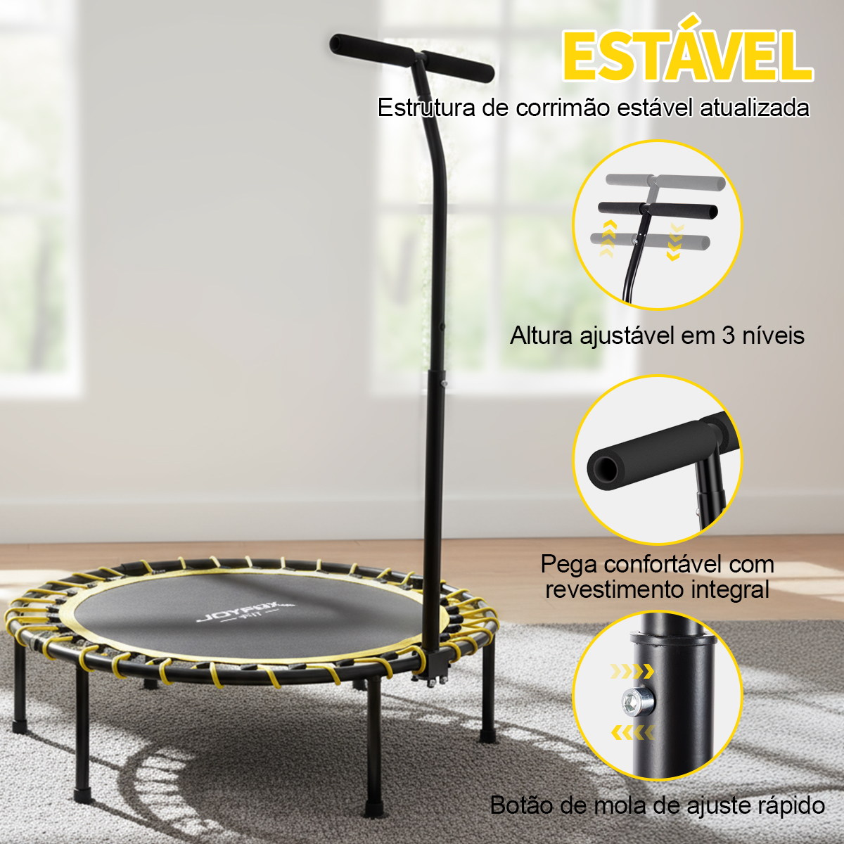Cama Elástica Mini Jump Trampolim Profissional Suporta 200 kg JOYFOX ...
