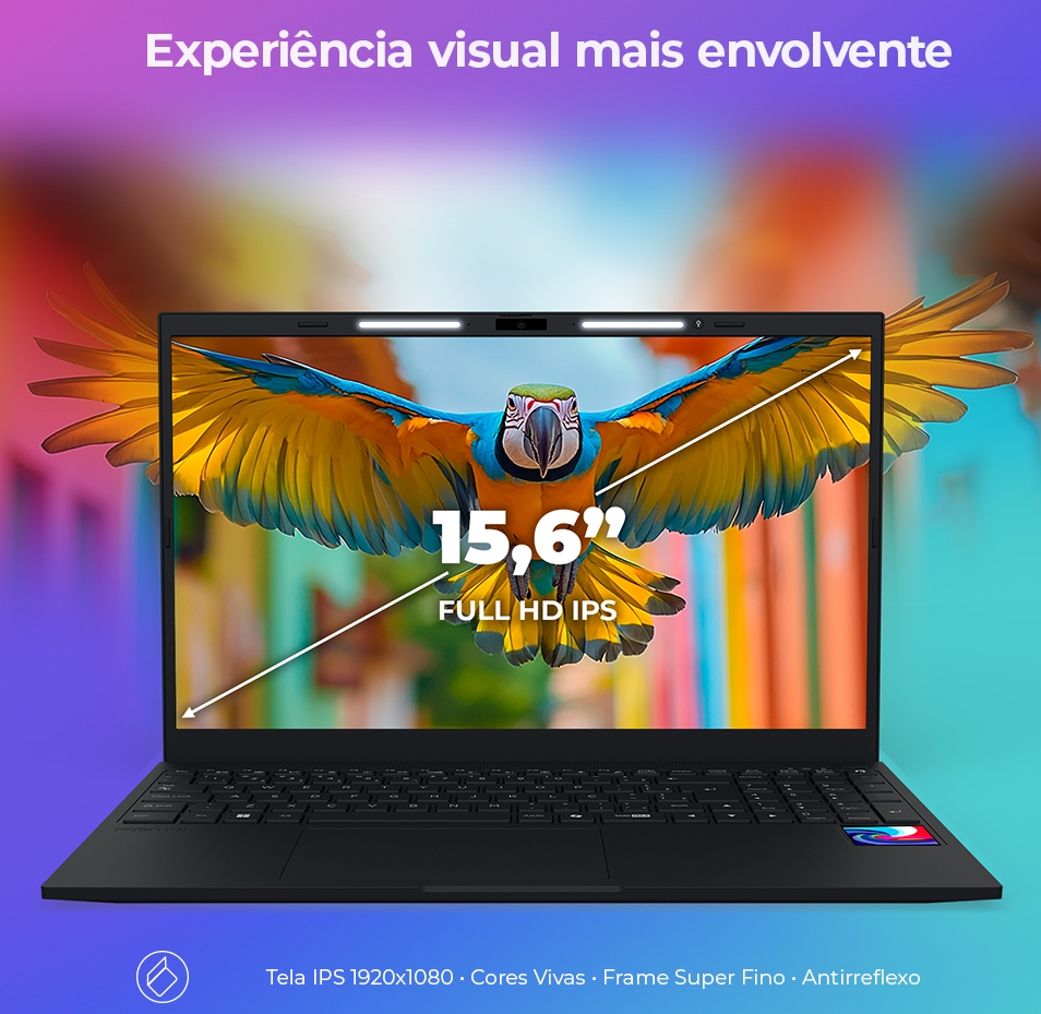 Notebook Vision R15M Ryzen 7-5825U Linux 24GB RAM 512GB SSD Wi-Fi 6 ...
