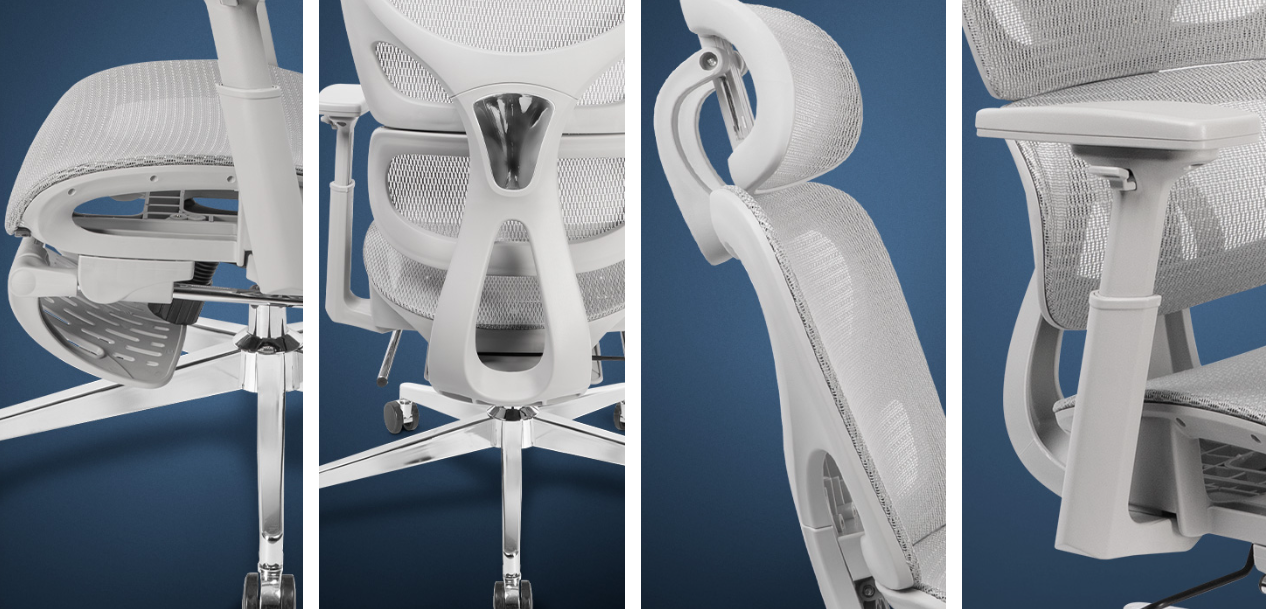 Cadeira de Escritório Zinnia Montreal SL, Cinza, Tecido Respirável