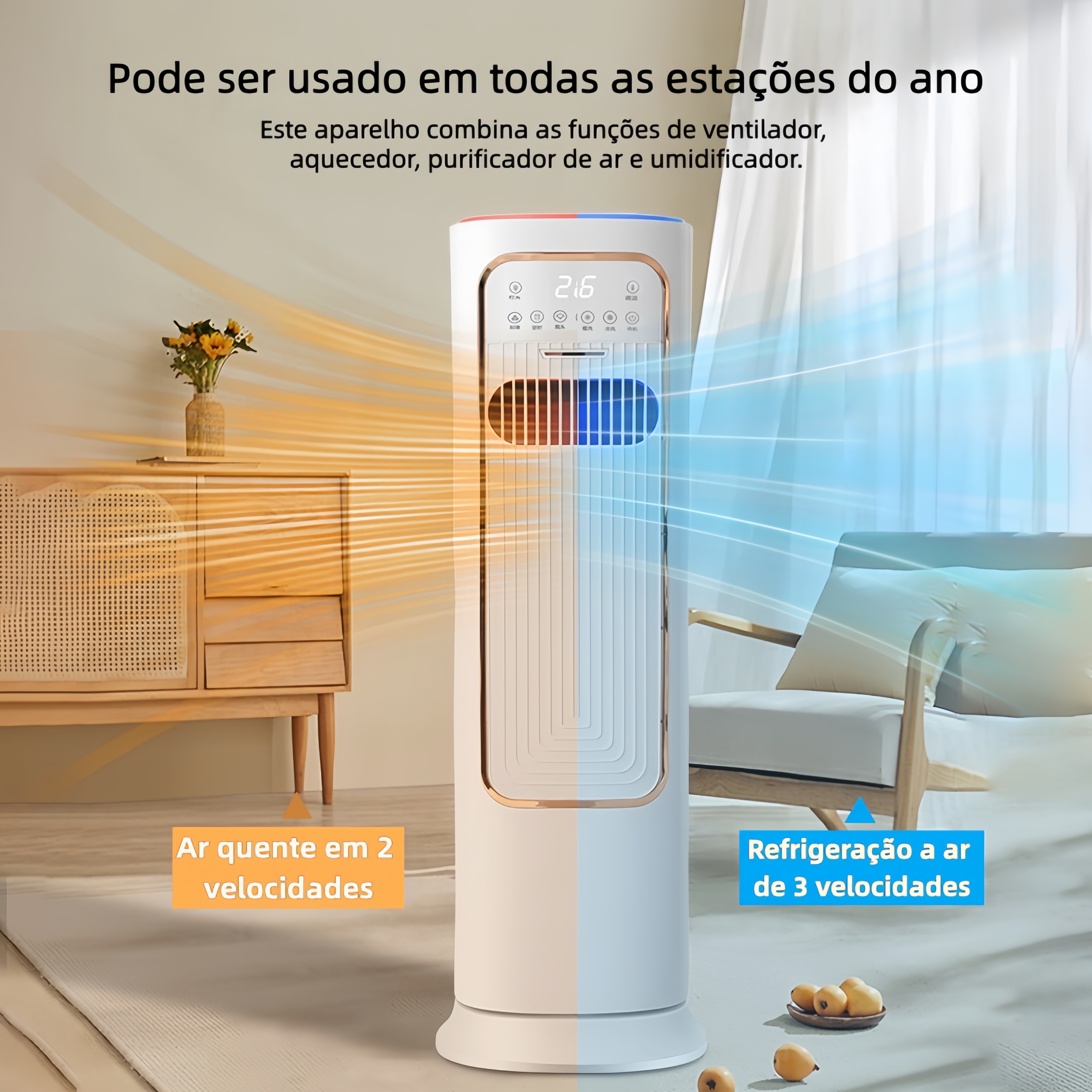 Climatizador De Ar Yesop Air Fresh 4 Em 1 Silencioso Com Reservatório ...