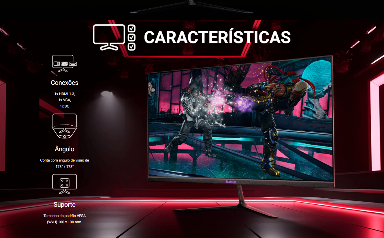 Monitor Gamer Mancer Horizon Z2, 27 Pol, VA, FHD, 100Hz, 1ms, HDMI/VGA ...