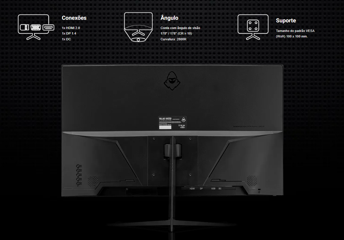 Monitor Gamer Mancer Valak VX250, 27 Pol, IPS Curvo FHD, 1ms 240Hz ...