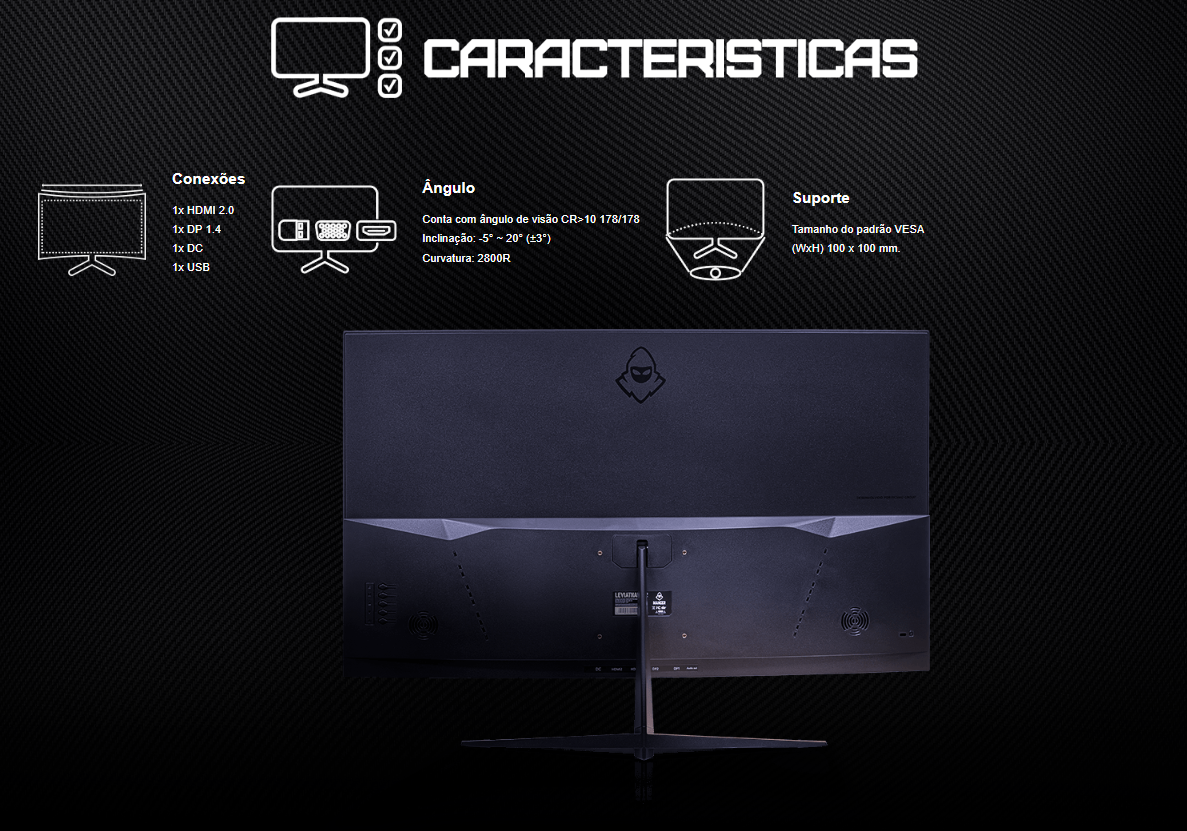 Monitor Gamer Mancer Valak VX240S 27 Pol, IPS, Curvo FHD 1ms 240Hz ...