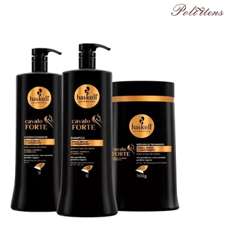 Kit Haskell Cavalo Forte Shampoo 1 Litro 1 Condicionador 1 Litro 1 Mascara 900ML