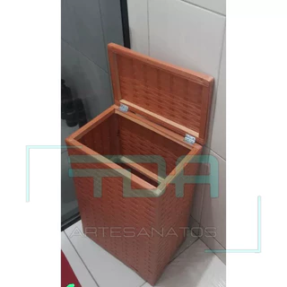 cesto de roupa para baheiros /lavanderias/ retangular de fibra sintética2 25x40x59