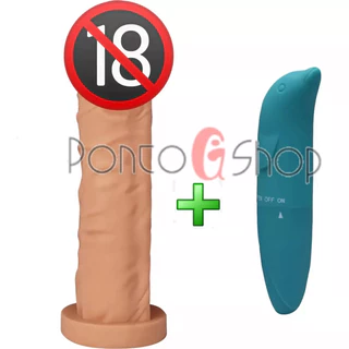 Kit Sensação Pênis Realístico Sex Shop + Vibrador Feminino Ponto G Golfinho