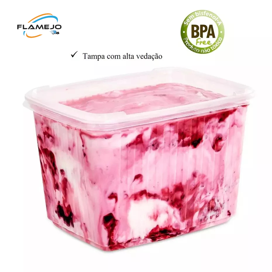 Pote Sorvete 2 Litros Transparente 100 Un C Tampa Shopee Brasil