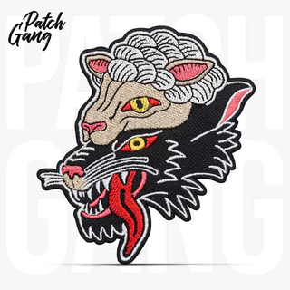PATCH GANG Bordado Lobo em pele de cordeiro 9,4x11cm
