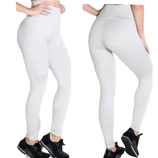 Legging lisa Branca Feminina Tecido em Suplex - Calça Legging Lisa Branca