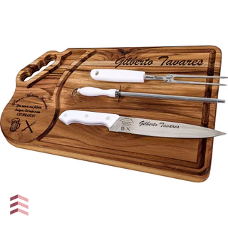 Kit Churrasco Personalizado com Tábua Utensílios Time