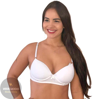 Sutiã Básico Reforçado de Microfibra Com Bojo - Lingerie Promoção, UN