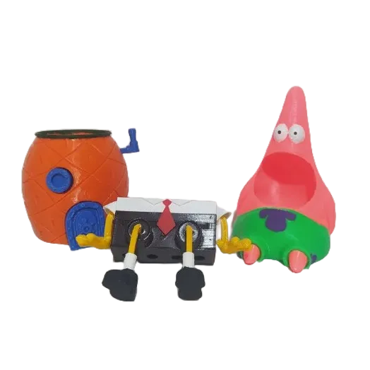 Kit Decorativo De Pia Do Bob Esponja - 3 Itens