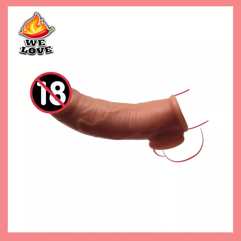 Capa Peniana Em Cyberskin Com Anel Escrotal 20cm Sex Shop