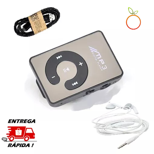 Mini Mp3 Player + Cabo Carregador V3 - Cartão sd 8GB (aproximadamente 1.500  músicas) em Promoção na Americanas