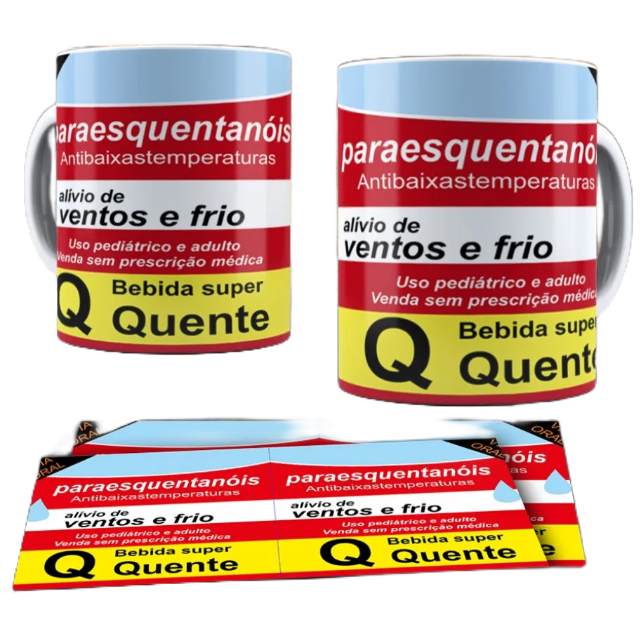 Caneca Xícara de porcelana personalizada - engraçadas e divertidas, Caixa de Remédio Paraesquentanóis