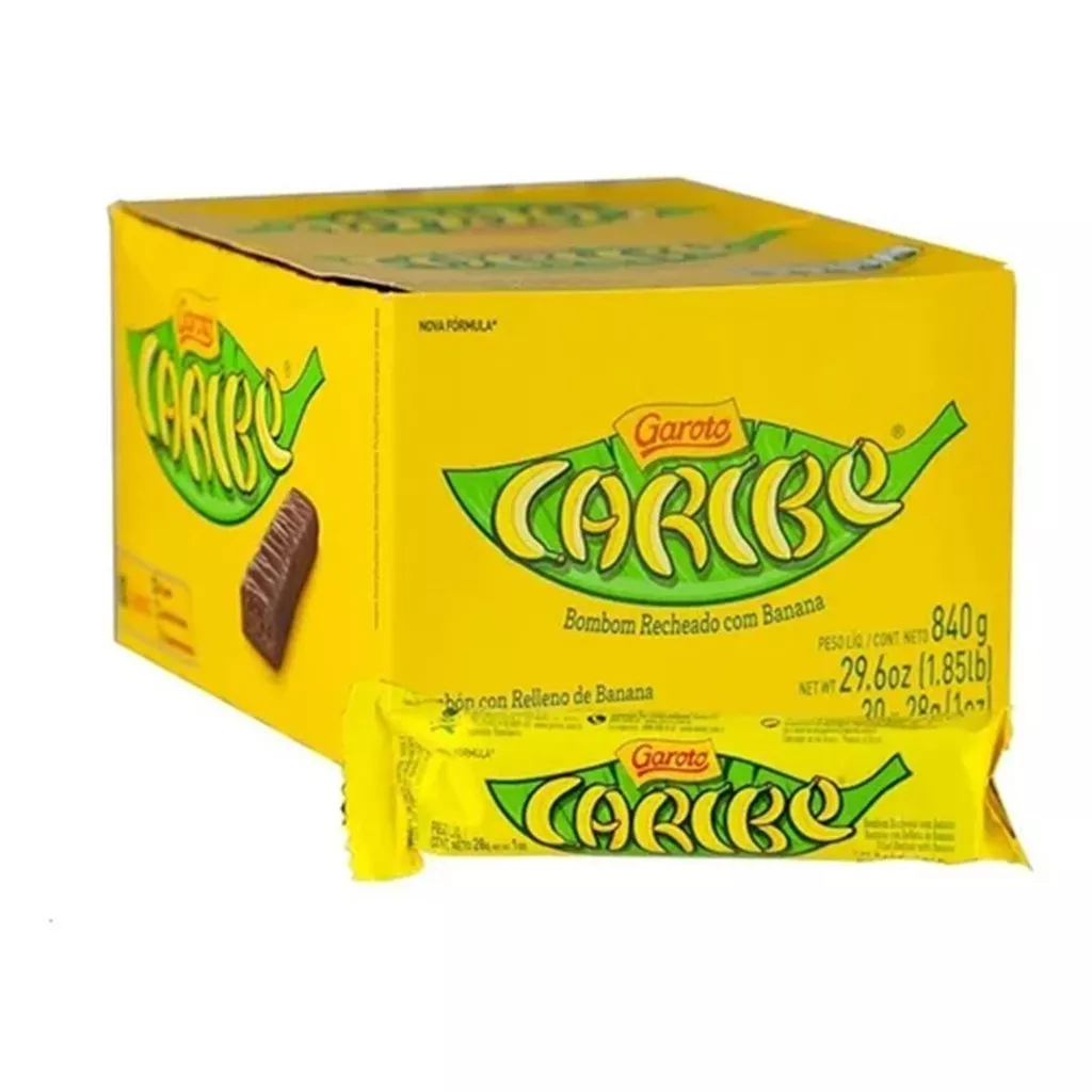 Chocolate Caribe Recheado de Banana Com 30un Garoto Caribe Garoto Shopee Brasil