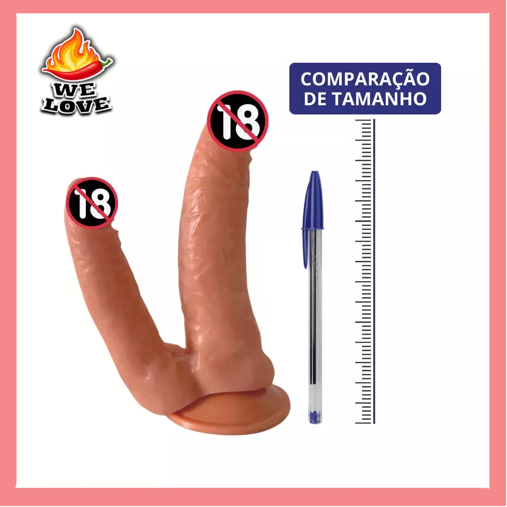 Consolo Dildo Peniano Kome Ku Para Dupla Penetracao Com Ventosa Dois Penis  Pinto | Shopee Brasil