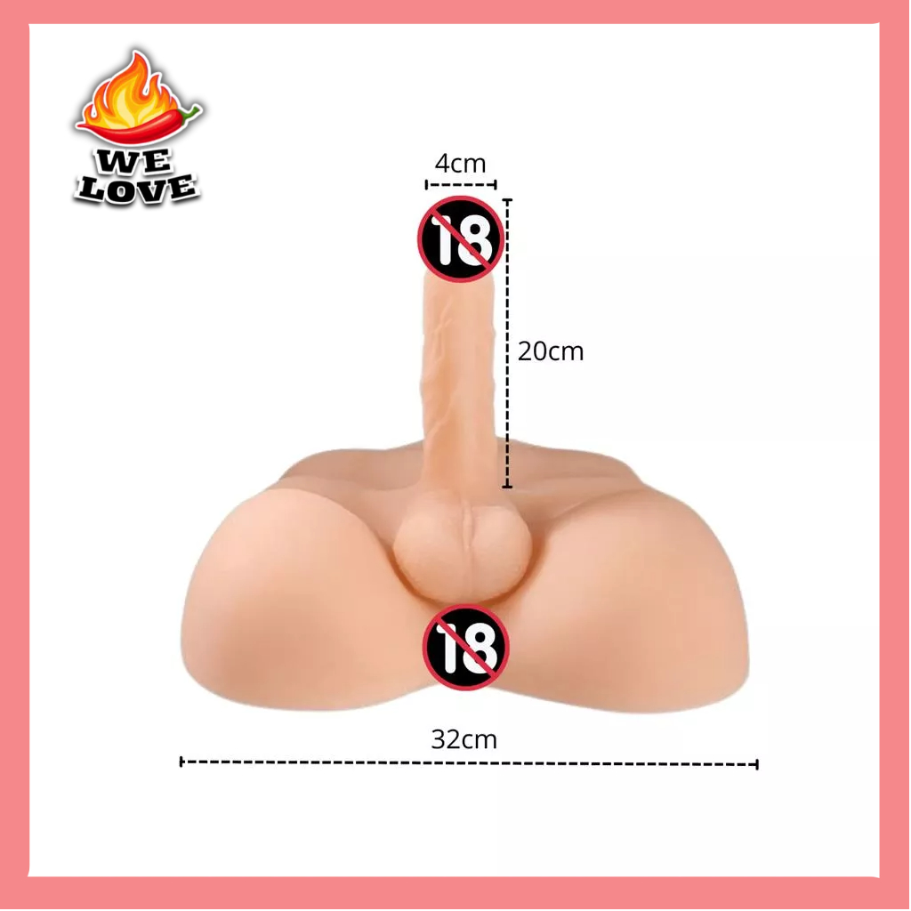Boneca Sexual Realista Meio Corpo Masculino Penis 20cm Anus Sex Shop