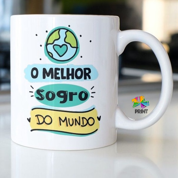 Caneca Porcelana Dia Dos Pais para SOGRO #ZLprint - Estampa: O melhor Sogro do Mundo