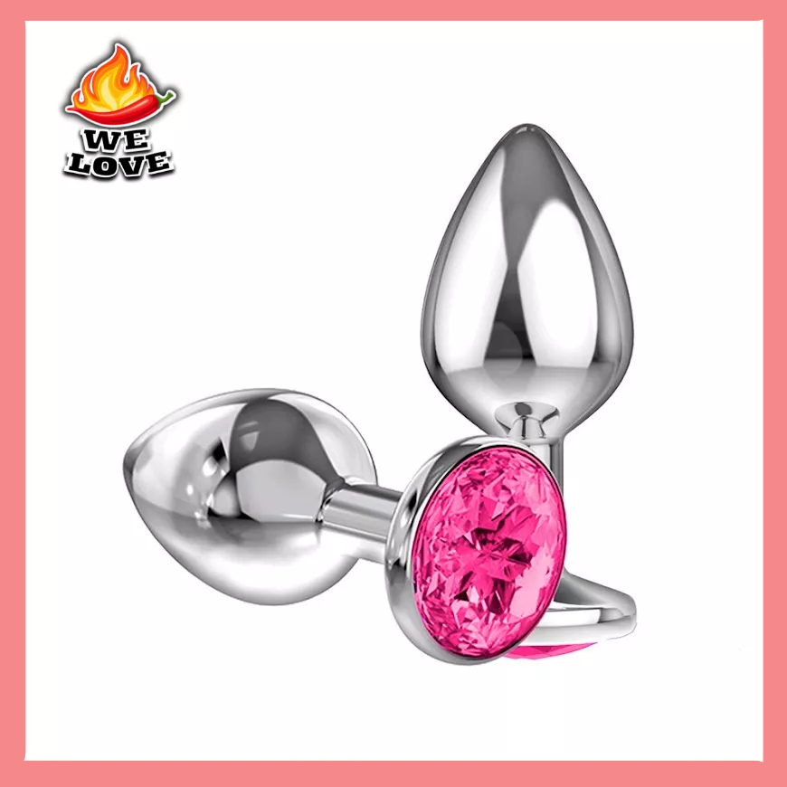 Plug Anal Pedra Jóia No Cú Inox TODOS OS TAMANHOS Sex Shop