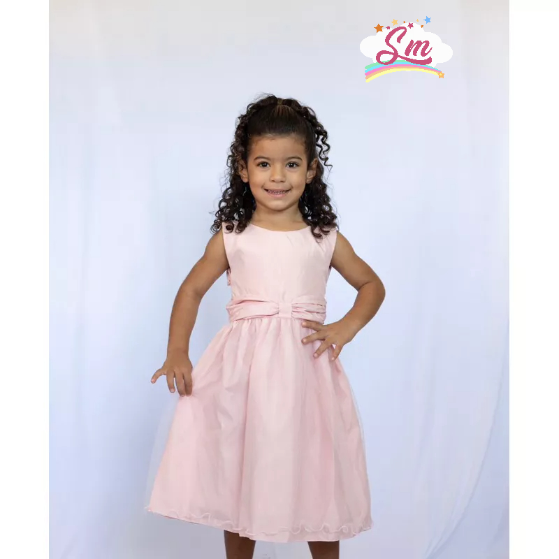 Vestido infantil 2024 de tafetá