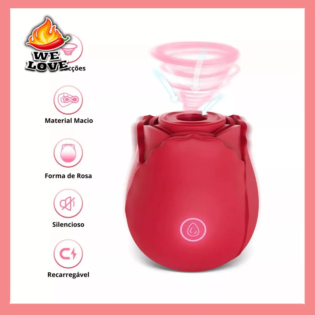 Sugador de Clitoris Vibrador Feminino Formato Rosa Recarregavel Estimulador  Sex Shop | Shopee Brasil