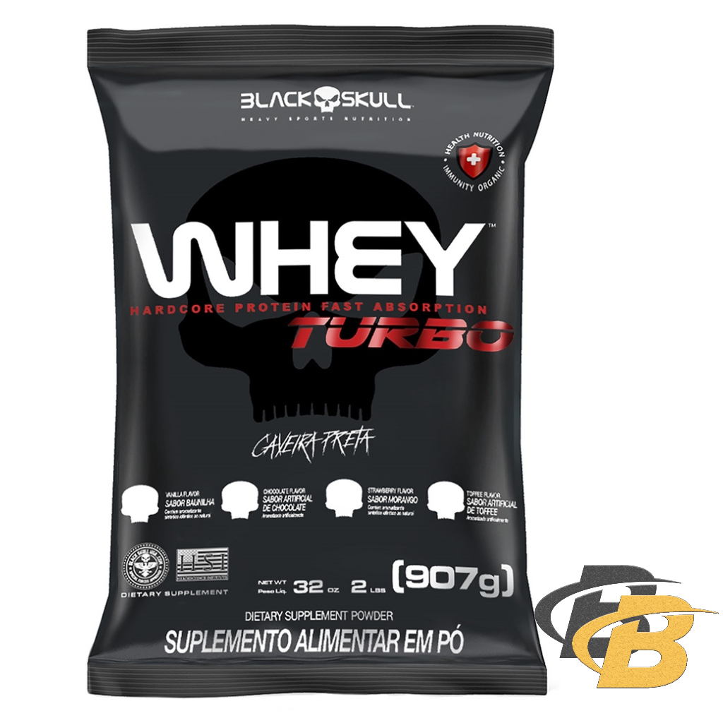 Whey Protein Concentrado Turbo ( Refil ) – 907g – Black Skull