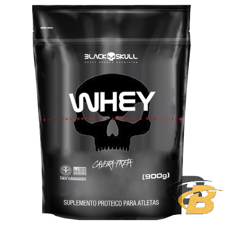 Whey Protein Concentrado ( Refil ) – 900g – Caveira Preta Black Skull