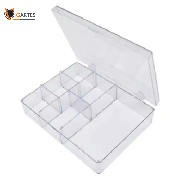 2 Caixa com Divisória, Caixa Organizadora Acrílico transparente 14 cm, CAIXA GIM