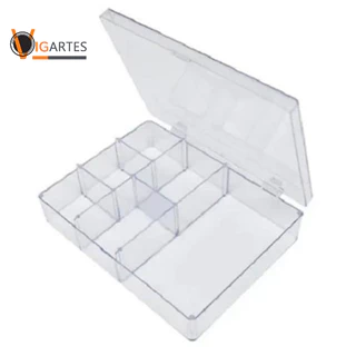 10 Caixas com Divisória, Caixa Organizadora Acrílico transparente 14 cm