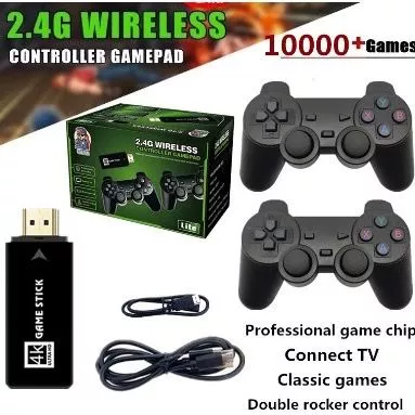 Console De Jeux Rétro 4K - Stick HDMI Avec 58000+ Jeux - Manettes 2.4G Incluses - 64/128/256Go - Sortie TV, Compatible 4K 60fps