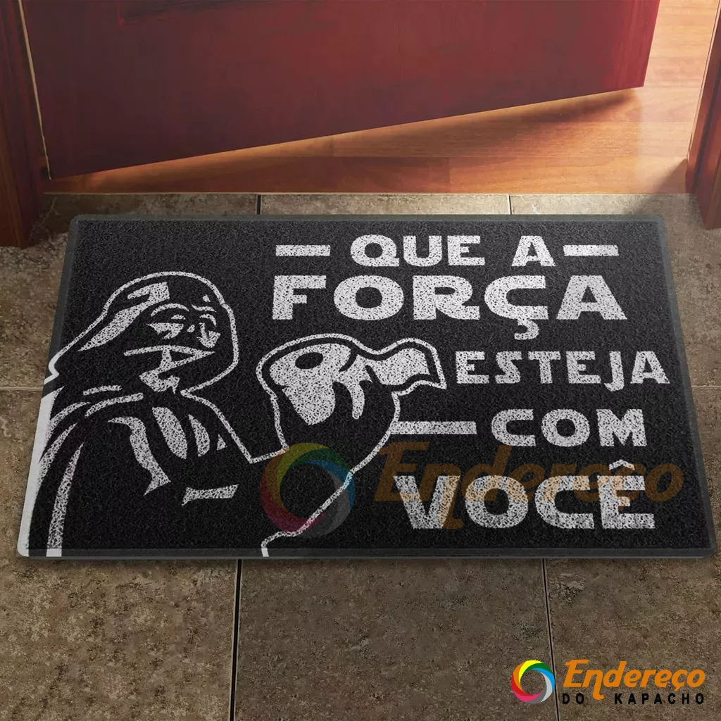Tapete Capacho Que a Força Esteja com você Star Wars Darth Vader Decoração Porta Quarto